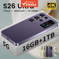 S26 Ultra 5g smartphone 7.3-inch 16GB+1TB dual sim card Face Recognition global version