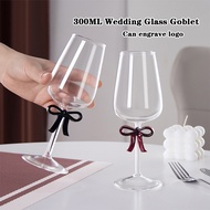 (Can Engrave Logo) 300ML Wedding Crystal Glass Red Wine Glass, Party Goblet, Household Creative Cham