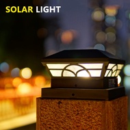 Solar Pillar Headlight Wooden Pillar Fence Outdoor Garden Light Garden Villa 4/5 Inch Pillar Light
