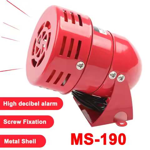 220VAC 110VAC 12VDC 24VDC Red Mini Metal Motor Siren Industrial Alarm Sound electrical guard against