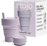 Stojo Biggie Silicone Collapsible Cup, 16oz/470ml, Lilac