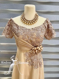 MOCHA COLOR MOTHER OF THE BRIDE GROOM NINANG PRINCIPAL SPONSOR FORMAL EVENT GOWN