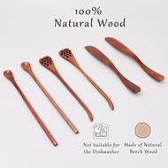 6PCS 7.08inch Honey Dipper Sticks Honey Spoon and Coffee Stirring Spoons, Wooden Honey Mixing Stirre