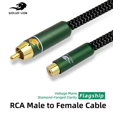 GOLLEY LION RCA Male to Female Extension Cable – Break-Resistant Lead for Brilliant Sound Quality (s