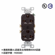 American COOPER 815B 20A 250V NEMA 6-20 Duplex Commercial Grade Socket BSMI Certification