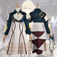 Anime Violet Evergarden Cosplay Violet Evergarden Full Set Wig Suit Women Long Skirt Costume Dress