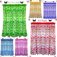 BRIGHT butterfly colorful design WINDOW CURTAIN 1.5mx6ft/ fabric cloth window curtain