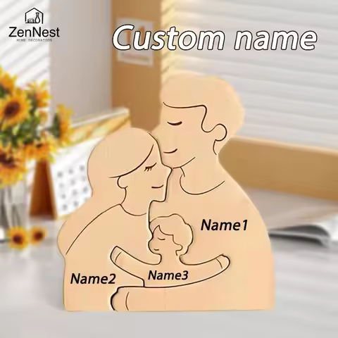 Custom Name Wooden Home Decorations, Personalized Home Puzzles, Warm Home Decorations, Mother's Day 