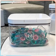 [snowsumptuous] Laundry Pod Container, Laundry Pod Holder, Sealed And Automatic Pop-Up, Large Capaci