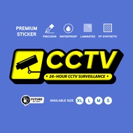 CCTV 24 Hour Surveillance. Premium Sticker Sign Label 3D Feel Wording Design. CCTV Safety Camera Rec