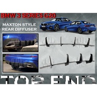 BMW 3 SERIES G20 2020 MAXTON STYLE REAR DIFFUSER (FIT G20 SPORTS CAR)WITH PAINT (PIANO BLACK)- MATER