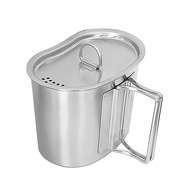 Cắm Trại cốc có nắp & tay cầm gấp 700ml cốc nấu ăn ngoài trời cốc cà phê nước
