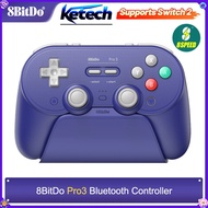 8BitDo Pro 3 Bluetooth Controller for Nintendo Switch 1/2,PC,Windows, Apple, SteamOS, Android with C