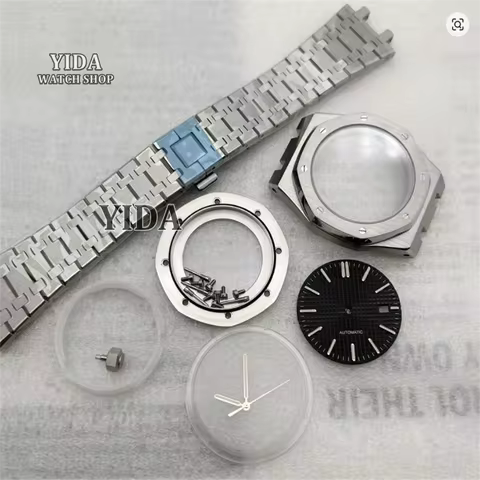 41mm NH35 Case Bracelet Sapphire Glass 10ATM Waterproof 316L steel for Royal oak mod NH35 Automatic 