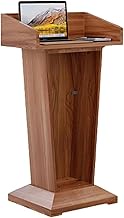 Stylish and Modern Simple Square Lectern Wood Open Storage Podium Stand Laptop Desk Conference Table Teacher Podiums Portable Standing Lectern