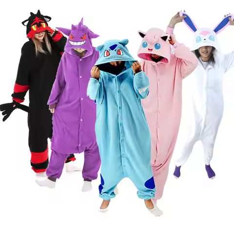 TAKARA TOMY Pokemon Kigurumi Onesie Snorlax Eevee Squirtle Gengar Pijama Cosplay Costume Halloween A