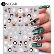 UR SUGAR Nail Sticker Christmas Tree Gift Santa Claus Nail Decals DIY Nail Art Decoration