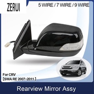 ZR For CRV Outer Rearview Side Mirror Mirror Assy For HONDA CRV SWA（2007 2008 2009 2010 2011）RE1 RE2 RE4 5/7/9WIRE Auto Folding Heated LED lamp