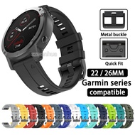 22mm 26mm QuickFit Strap Silicone Watch Bands compatible for Garmin Fenix 8 7 Pro 6 5x Forerunner 96