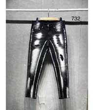 Quần jean nam rách xước vảy sơn 2 Đáy chẻ thân cao cấp mẫu mới phong cách trẻ trung sang trọng thời