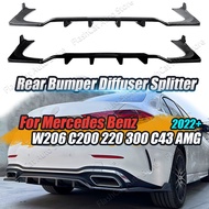 W206 Rear Bumper Lip Splitter Diffuser Side Corner Protector Spoiler For Mercedes Benz C Class C200 