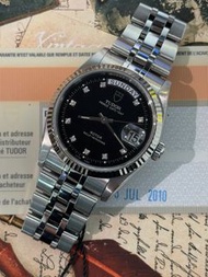 🌈🌈新返貨啦🌈🌈🖤🖤TUDOR PRINCE DATE+DAY 76214🖤🖤💎原裝黑色鑽石字面💎🧡🧡36mm 18K白金圈 全鋼款式 連出世卡🧡🧡狀態一流👍🏻👍🏻VU1891（廣華街店）
