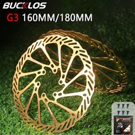 BUCKLOS Gold Bicycle Centerline Disc Brake Rotor G3 160mm 180mm Hydraulic Brake Disc Rotors Stainles