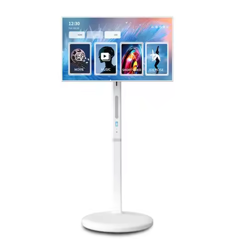 Hot Selling 32 Inch Stick Smart Touch Screen Mini TV Rolling Follow by Me Moving Tablet Floor Stand 