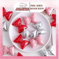 Set of 10 plastic bows size 4.5x3.8cm for cake decoration, birthday cake decoration bows