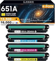651A Toner Cartridge 4-Pack 651A CE340A CE341A CE342A CE343A Toner Replacement for HP 651A Toner for