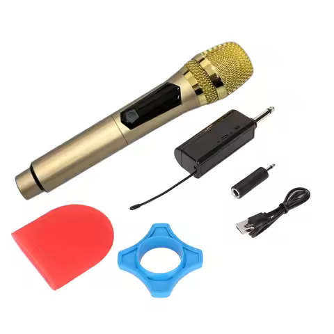 Protable Home Karaoke Wireless Microphone 1 for 1 80Hz To 15KHz Handheld Microphone with LED Screen 
