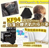 預購 12/9截 11月初至中到*韓國 FRESH GUARD 4層 KF94 立體口罩(黑色)*