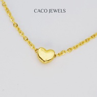 CACO 999 Pure Gold Pendant Necklace "Golden Heart" with 18K Gold Plated Chain (1 Piece)