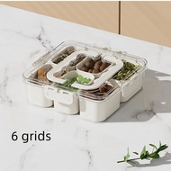 6/9 Grids Large Capacity Plastic Storage Box Can Hold Spices Seasonings Fruits Plates Freshness Kitc