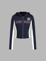 Cider New York Letter Graphic Hoodie