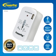 PowerPac Multi Travel Adapter With USB Charger US UK EU AU Adapter (PP7975)