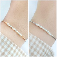 Certified Akoya Sea Pearl Women's Srut Bracelet Free ring || Bangle bracelet || Rhodium Bracelet