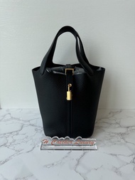 Hermes Picotin 18 Black 黑色 金扣