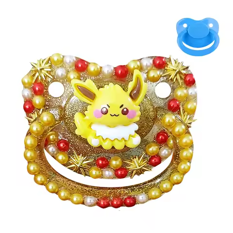 100% Handmake Cute Yellow Dog Pattern Adult Baby Pacifier Silicone Adult size Pacifier abdl Daddy Gi