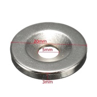 White Neodymium Round Magnet 20x3-5 20x3 Hole 5mm 20x3mm Diameter 20mm Countershunk 5mm Strong Stron