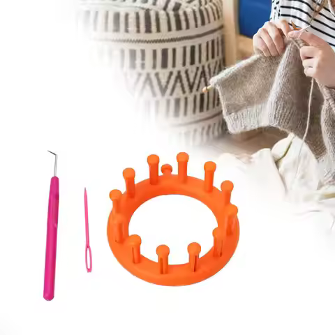 Small Round Loom for Beginners Loom Knitting Flower Maker Knitting Device for Shawl Hat Scarf Leg & 