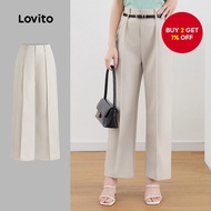 Women Elegant Plain Structure Line Simple Pant L132ED565