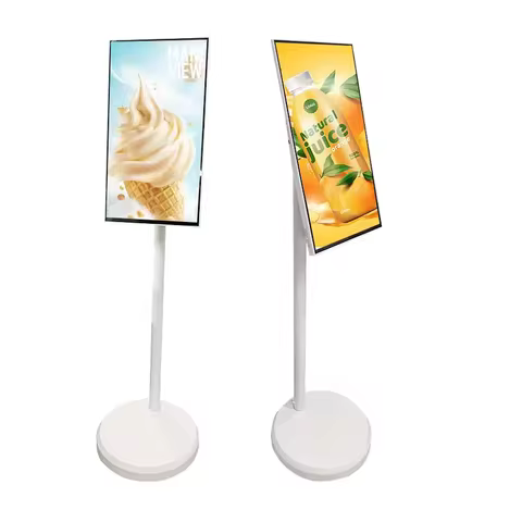 24 inch Smart Portable TV Wireless Removable Android 12 Ultra Narrow Frame Indoor Rolling TV Built-i