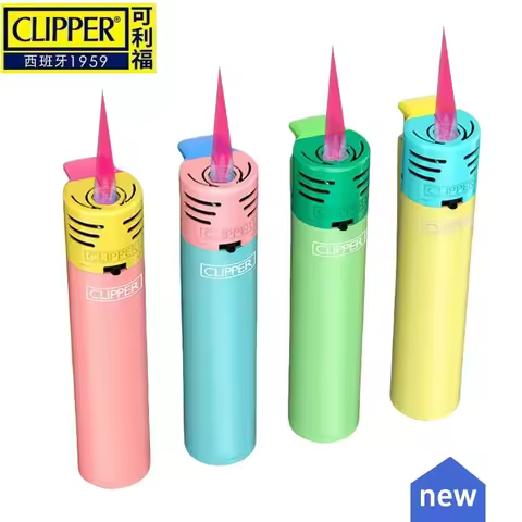 Clipper Lighter Windproof Jet Pink Flame Lighter Butane Gas Electronic Summer New Style Smoking Gadg