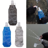 Portable Foldable Running Sports Bottle Soft Silicone Water Bottle 17oz Capacity