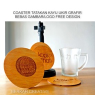 WOODEN COASTER - Carved WOODEN COASTER