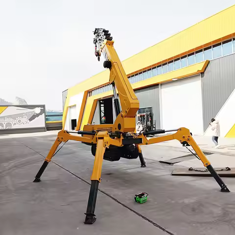 3T 5T 8T Spider Crane with Fly Jib and Basket for Diverse Lifting Needs Including Glass Manipulation