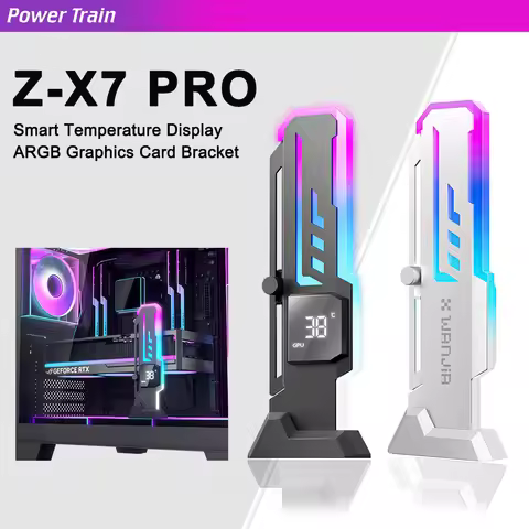Power Train Z-X7 Pro ARGB Graphics Card GPU Support 5V 3Pin GPU Bracket Intelligent Temperature Disp