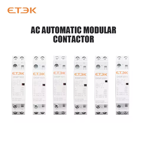 ETEK 2Pole Modular Contactor 220V AC Single Phase 2NO 2NC 1NO1NC Automation Din Rail Household Conta