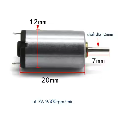 1220 High Speed Motor DC 3V 9500rpm Mute Micro Motor for DIY Small Fans, Small Wind Turbines Product